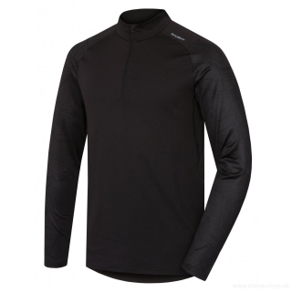 Pánske termo tričko s dlhým rukávom na zips ACTIVE WINTER čierne HUSKY
