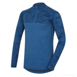 Pánske termo tričko  na zips s dlhým rukávom Merino NEW modré
