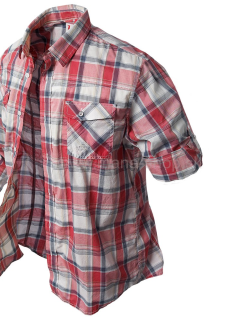 Košeľa s krátkym rukávom Banga červeno-sivá