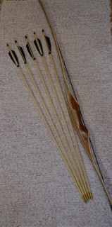 Luk 3D Longbow + 5 drevených šípov