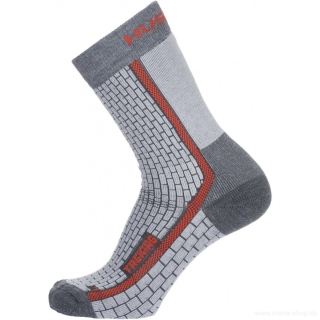 Ponožky TREKING  HUSKY šedo-červená