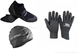 Topánky SNEAKER + rukavice AROPEC ULTRASTRETCH 2 mm + čiapka LARS HIKO