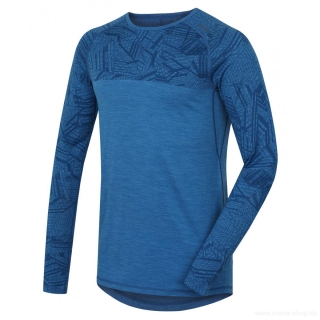 Pánske termo tričko s dlhým rukávom Merino modré NEW